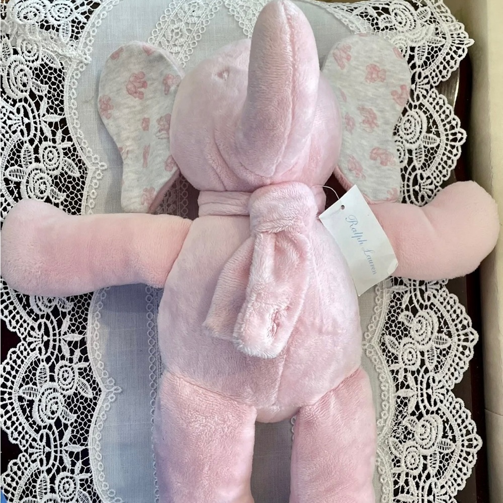 Ralph Lauren Pink Elephant Stuffed Animal Plush New